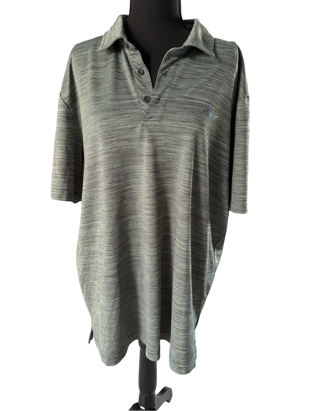 Attack Life by Greg Norman Heathered Green Short Sleeve Polo